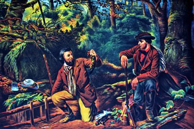 Currier＆Ivesイラスト19世紀。ミンクトラッピングプライム 作： N. and Ives, J.M. Currier
